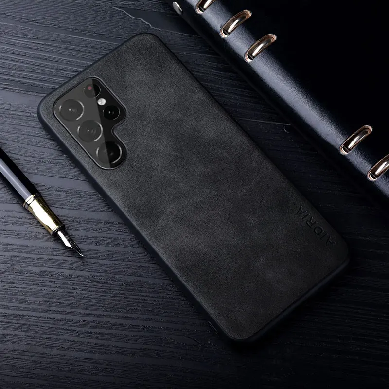 

Premium PU Leathe Case for Samsung Galaxy S23 S22 S21 Ultra Plus FE 5G Scratch-Resistant Solid Color Cover for Galaxy S23 Case