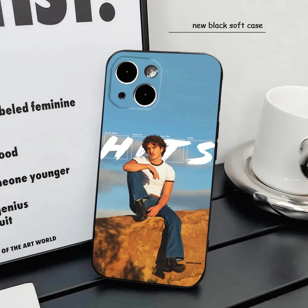 B-Benson Singer B-Boone Phone Case For iPhone16 15 14 13 12 Mini 11 Pro XR X XS MAX 7 8 Plus Silicone Cover Soft Black