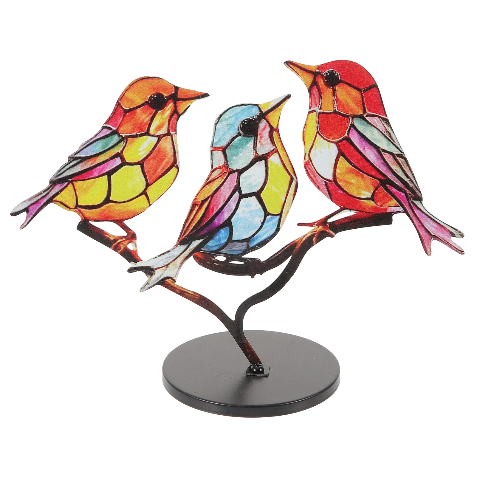 

Animal House Decorations Home Bird Flock Ornament Base Figurine Desktop Statue Figure Metal