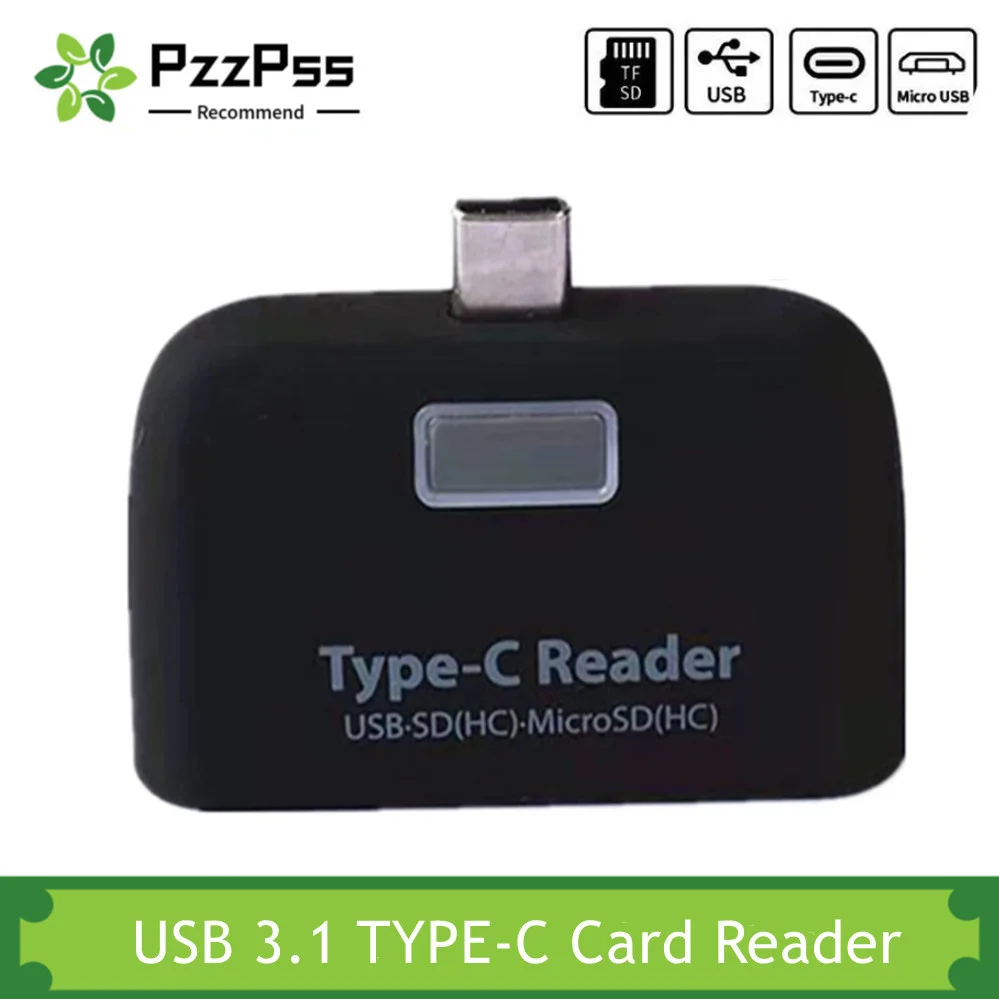 

PzzPss USB 3.1 TYPE-C Card Reader USB-C To USB 2.0 SD/Micro SD/TF OTG Card Adapter For PC Laptop Phone Multifunction Converter