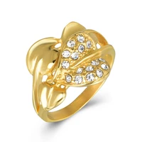 korea new fashion jewelry exquisite 14k real gold plated aaa zircon ring elegant womens wedding