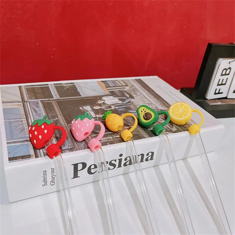 

Милая стеклянная трубочка для напитков, многоразовая заглушка для пипетки с куклой, безопасная силиконовая чашка, летний чай и молоко