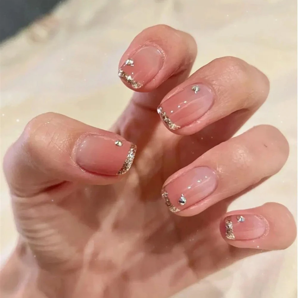 

24 шт., накладные ногти с бриллиантами для женщин и девушек