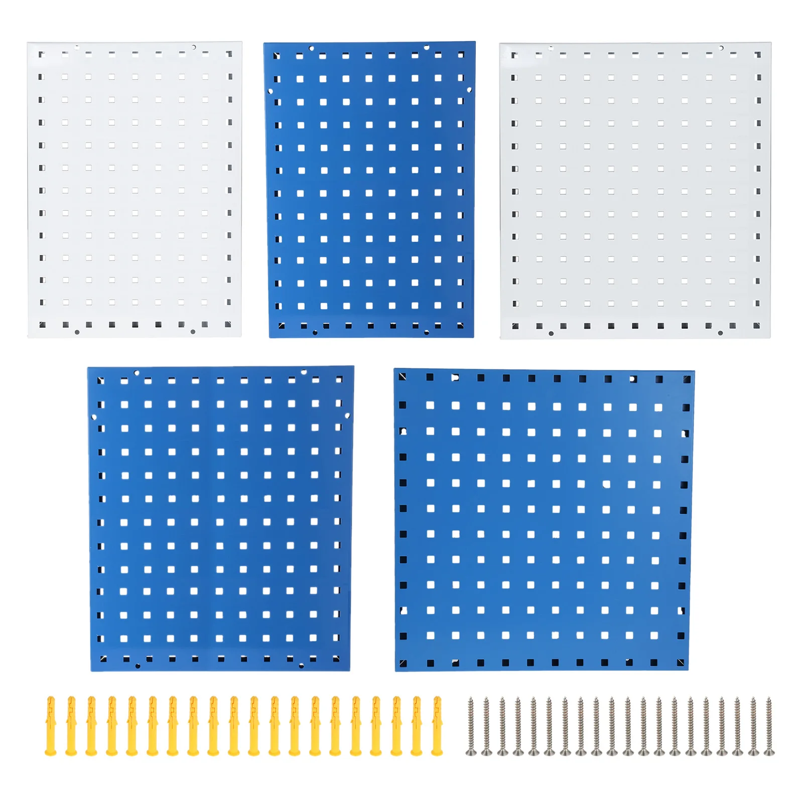 

Hanging Panel Board Tools Wall Storage Metal Pegboard Slot/Hole Organizer Rack Display Shelf Blue/White Workshop/Garage/Kitchen