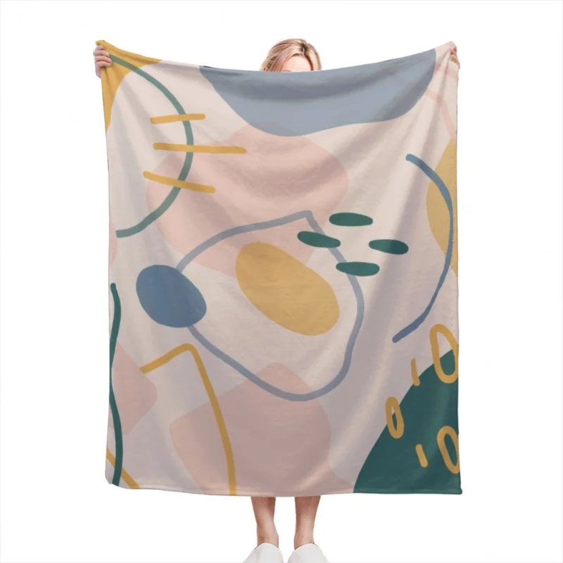 

Abstract Shapes Throw Blankets Soft Velvet Blanket Travel Bedding Fleece Blanket