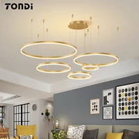 minimalist modern led chandelier home lighting brushed rings ceiling mounted chandelier lighting hanging lamp goldblack frame