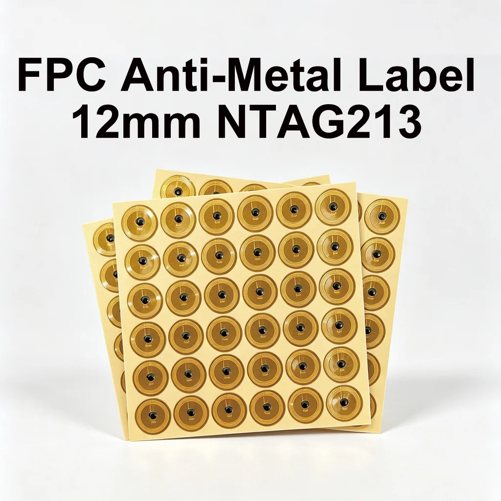 Фото Микро-FPC NFC-метка диаметром 12 мм, NTAG213, 144 байта, 13,56 МГц, перезаписываемая мини-RFID-наклейка для носимых смарт-устройств IoT. №1