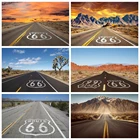 Laeacco Route 66 США закат дорога Аврора холст живопись настенные картины скандинавские плакаты принты настенное искусство для гостиной Декор