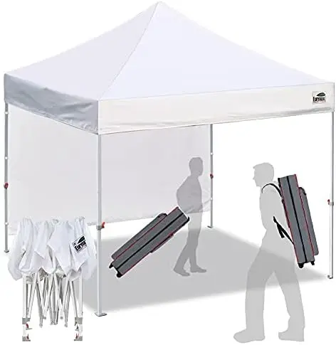 

Умная прочная выдвижная палатка с 1 боковой стенкой 10 'x 10' наружное ремесло шоу Bouns 4X стойки (белый)