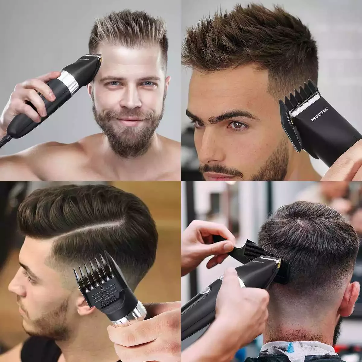 

Беспроводная Машинка для стрижки волос, 900 мАч, перезаряжаемый триммер для волос + 3 ограничителя