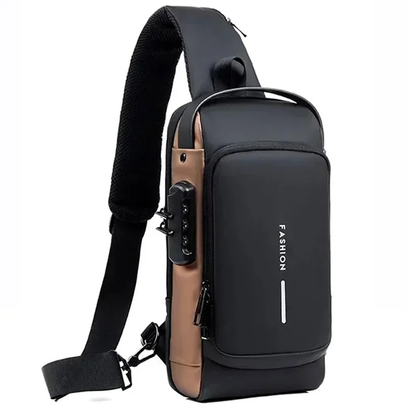 

Men's Multifunction Anti-theft USB Shoulder Bag Man Crossbody Cross Body Travel Sling Chest Bags Pack Messenger Pack for Male