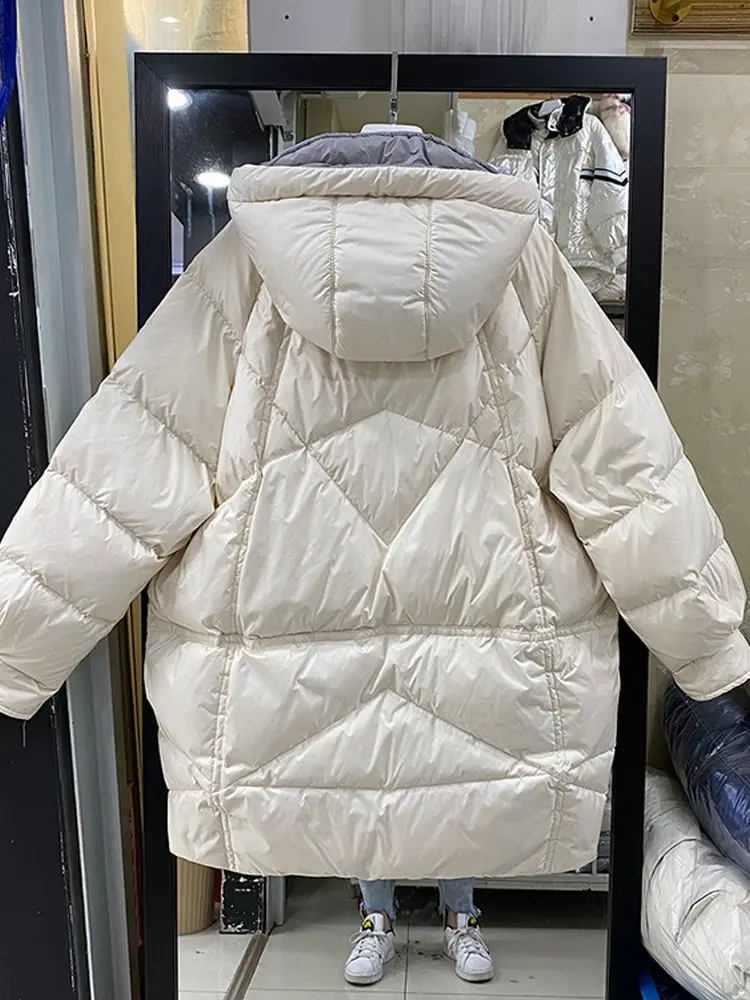 Women Long Down Jacket New Casual Style White Duck Down Jackets Autumn Winter Coats And Parkas Female Outwear