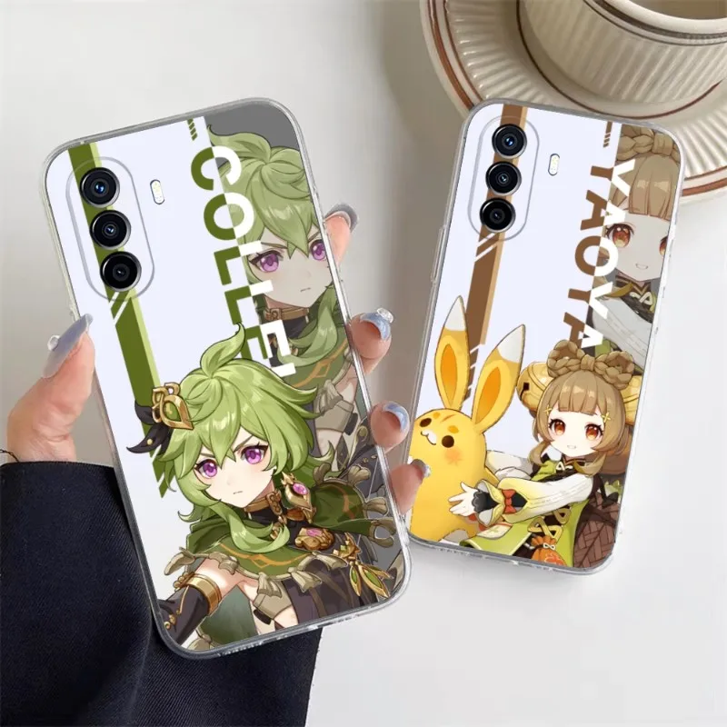 

Чехол для телефона с аниме Genshin Impact для Huawei P30 P50 P40Pro Plus Psmarts Mate 40 30 Y8 Y7 Honor60 50 Play4TPro Lite Coque