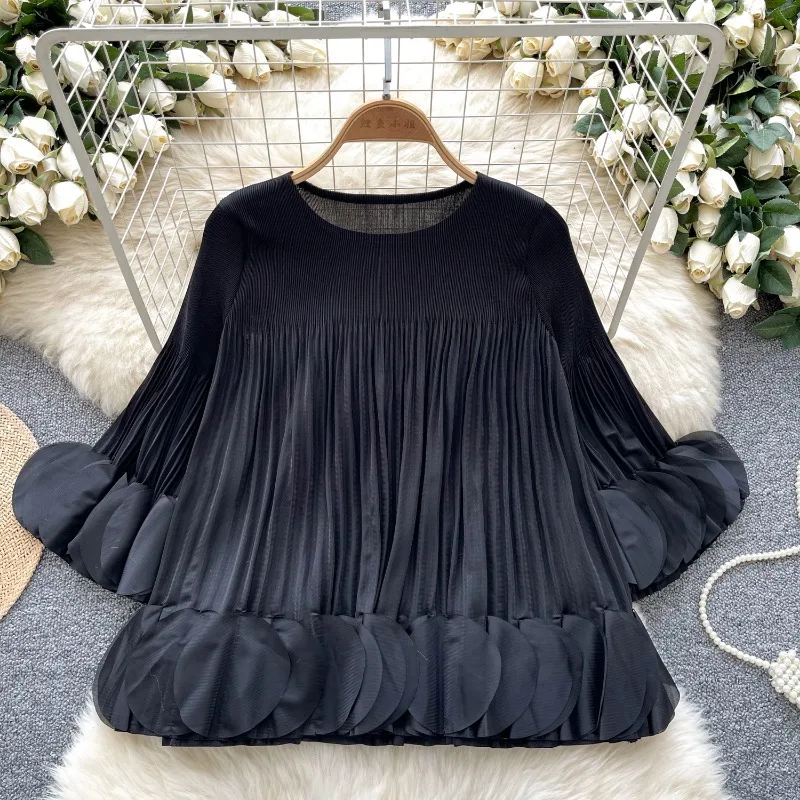 TWOTWINSTYLE однотонная свободная блузка со складками для женщин минималистичные