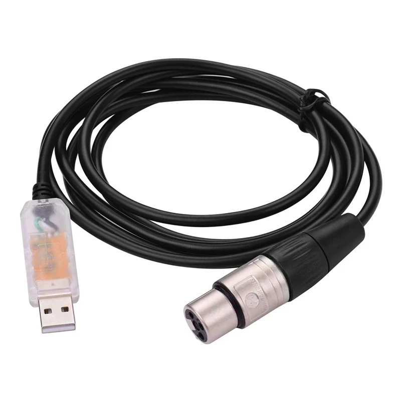 

Кабель-преобразователь RS485 DMX512 USB в 3-контактный разъем XLR Female для подключения кабеля управления сценическим освещением светодисветодиодный...