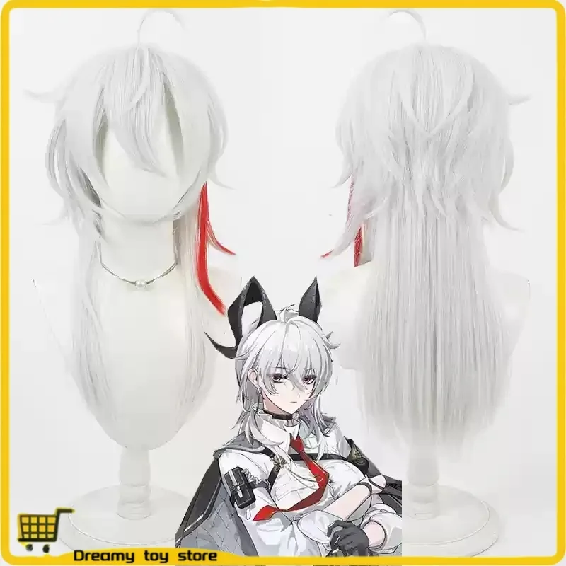 Wuthering Waves Zani Косплей Новый Парик Персонажа Серебристо-Белый Выделите Красные