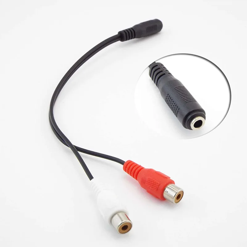 

Универсальный 3,5 мм стерео аудио гнездо до 2 RCA штекер для наушников 3,5 Y адаптер кабель