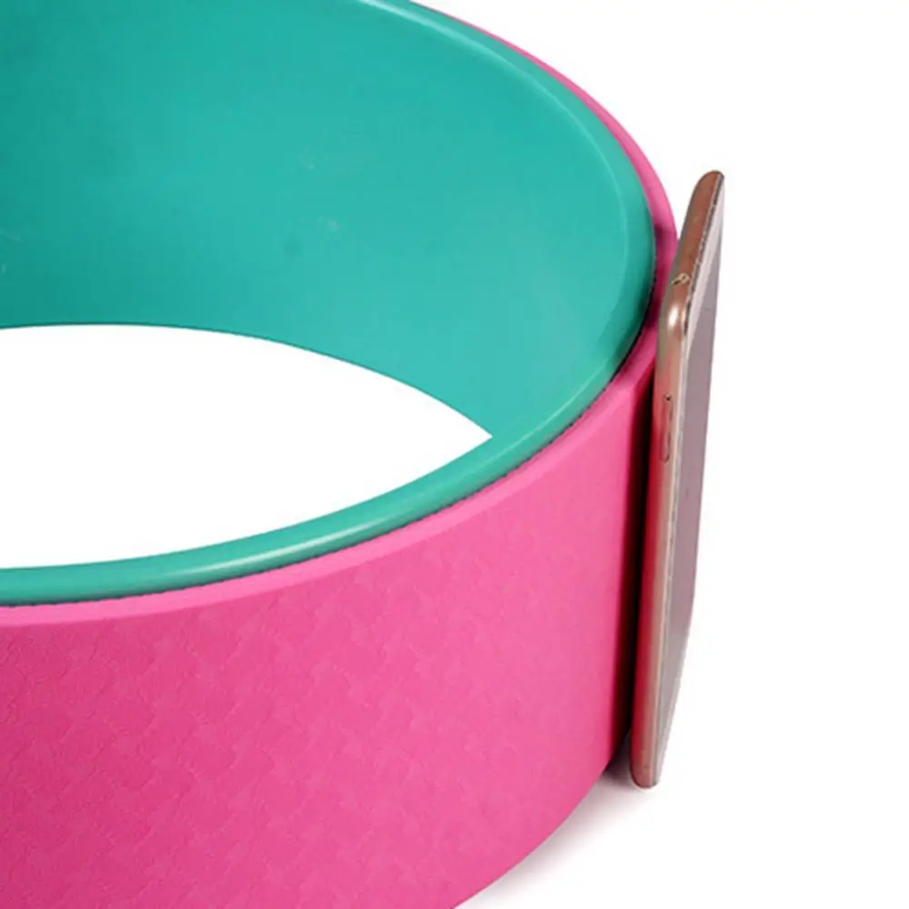 

Yoga Pilates Circle Gymnastics Exercise Fitness Back Stretch Roller Ring Wheel Premium PC Yoga Strap Comfortable and Durable