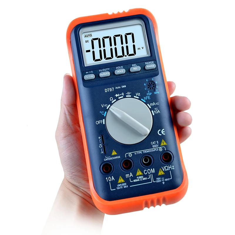 

Цифровой мультиметр, 1999 отсчетов, автоматический тестер напряжения переменного/постоянного тока, Амперметр Ом, мультиметр, детектор, инстр...