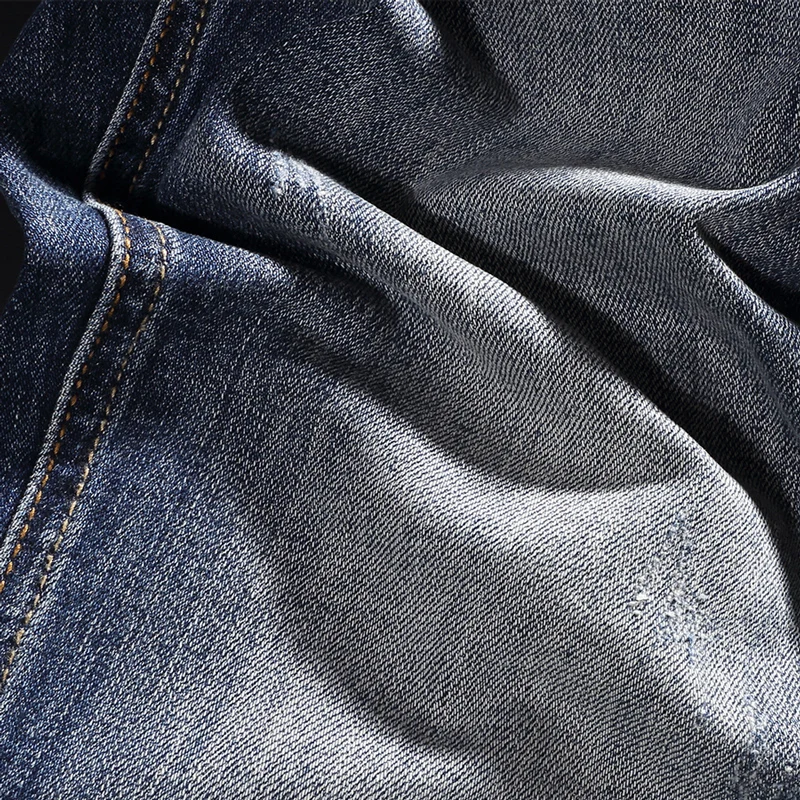 Дизайнерские уличные модные мужские джинсы в европейском и американском стиле