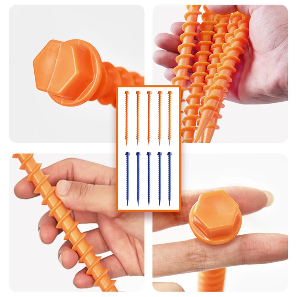 

10 Pieces Camping Equipment Ground Nails Outdoor Spikes Climbing Square Nail