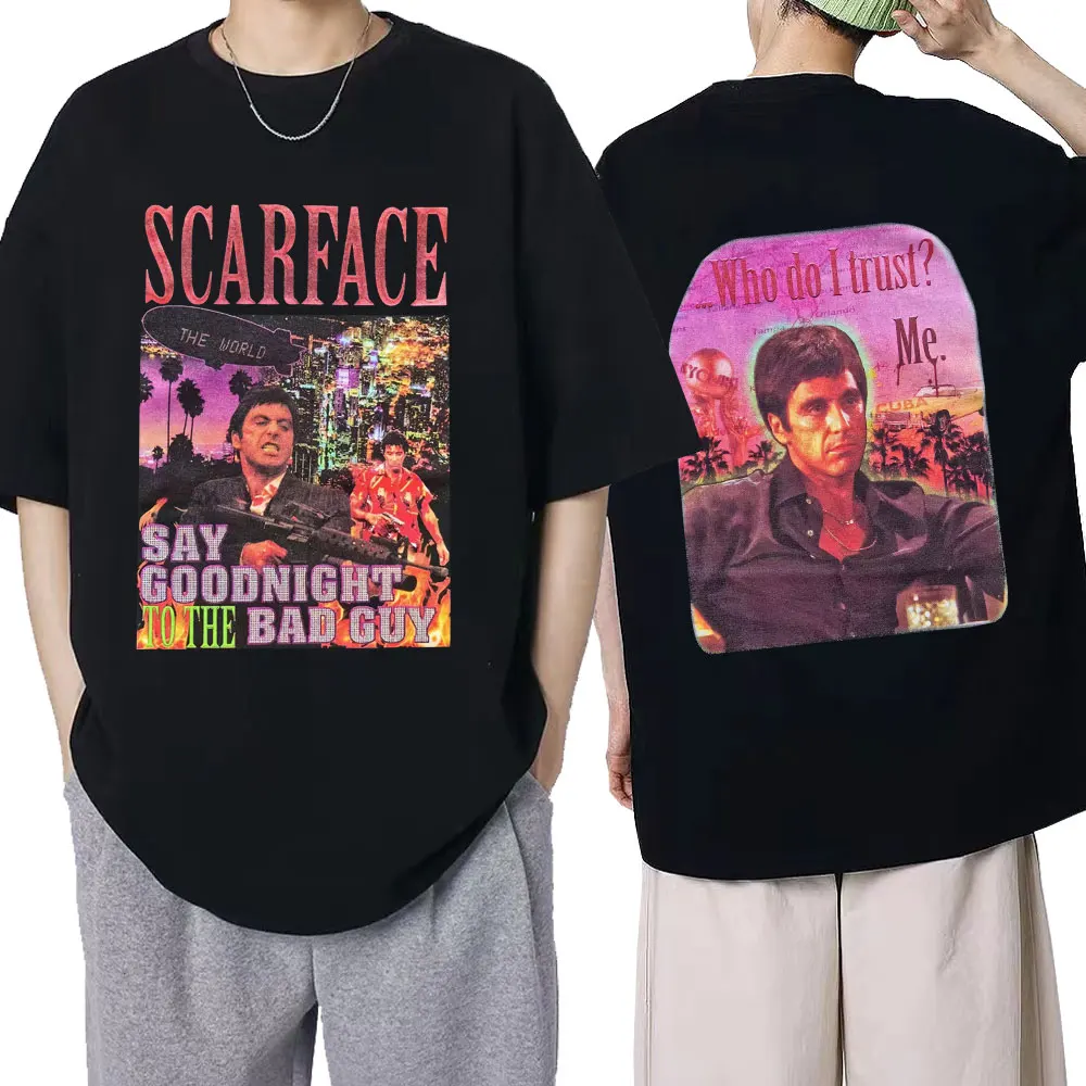 

Футболка Мужская/Женская хлопковая оверсайз с принтом Тони Монтана 90-х годов