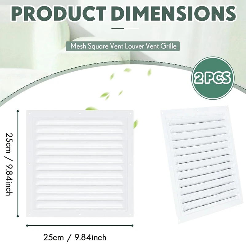 BEAU-2Pcs чердак вентиляционные отверстия алюминиевые настенные металлические с