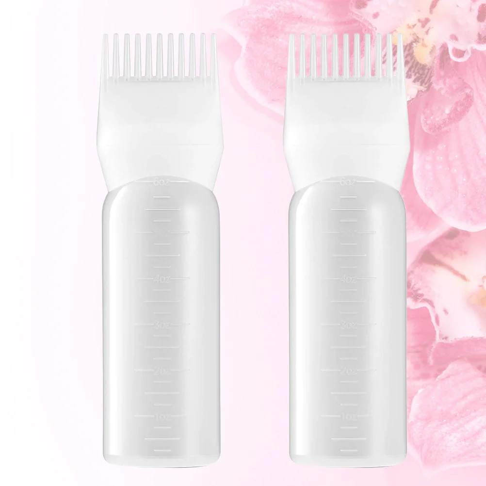 

2pcs Root Comb Bottle Hair Applicator Bottle Applicator Bottle for Hair Salon Hairdressing Applicators Brush