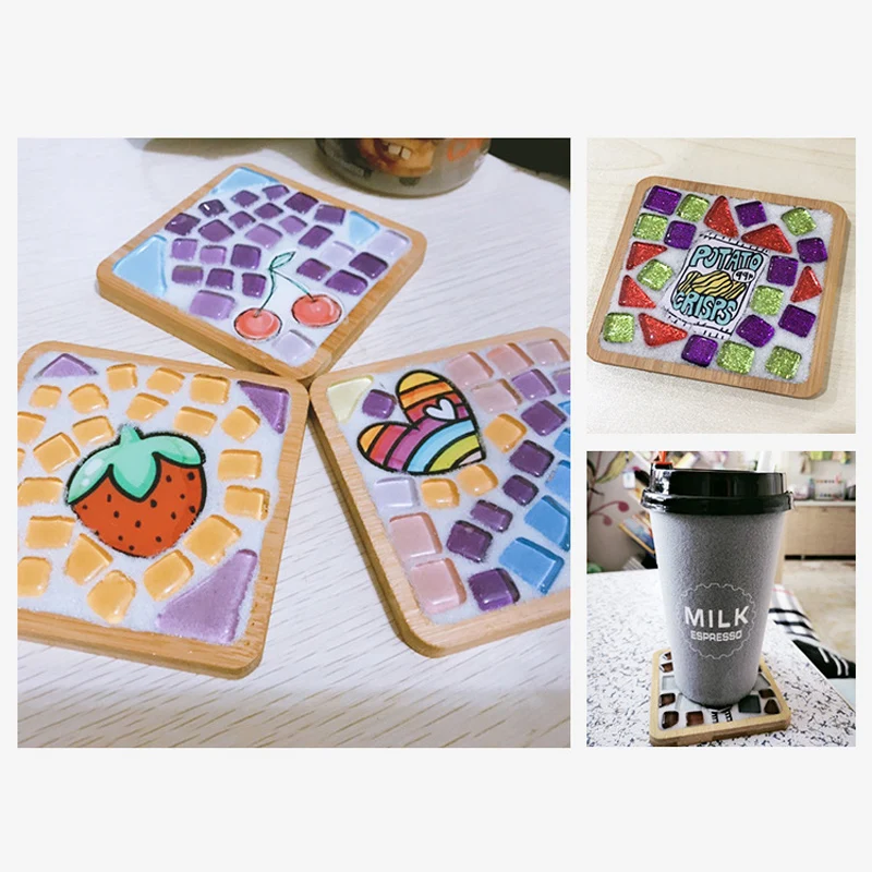 

Mosaic Coasters DIY Handmade Material Package Mixed Colors Children Toys Decorations Gift DIY Handmade Mosaic Material TS2
