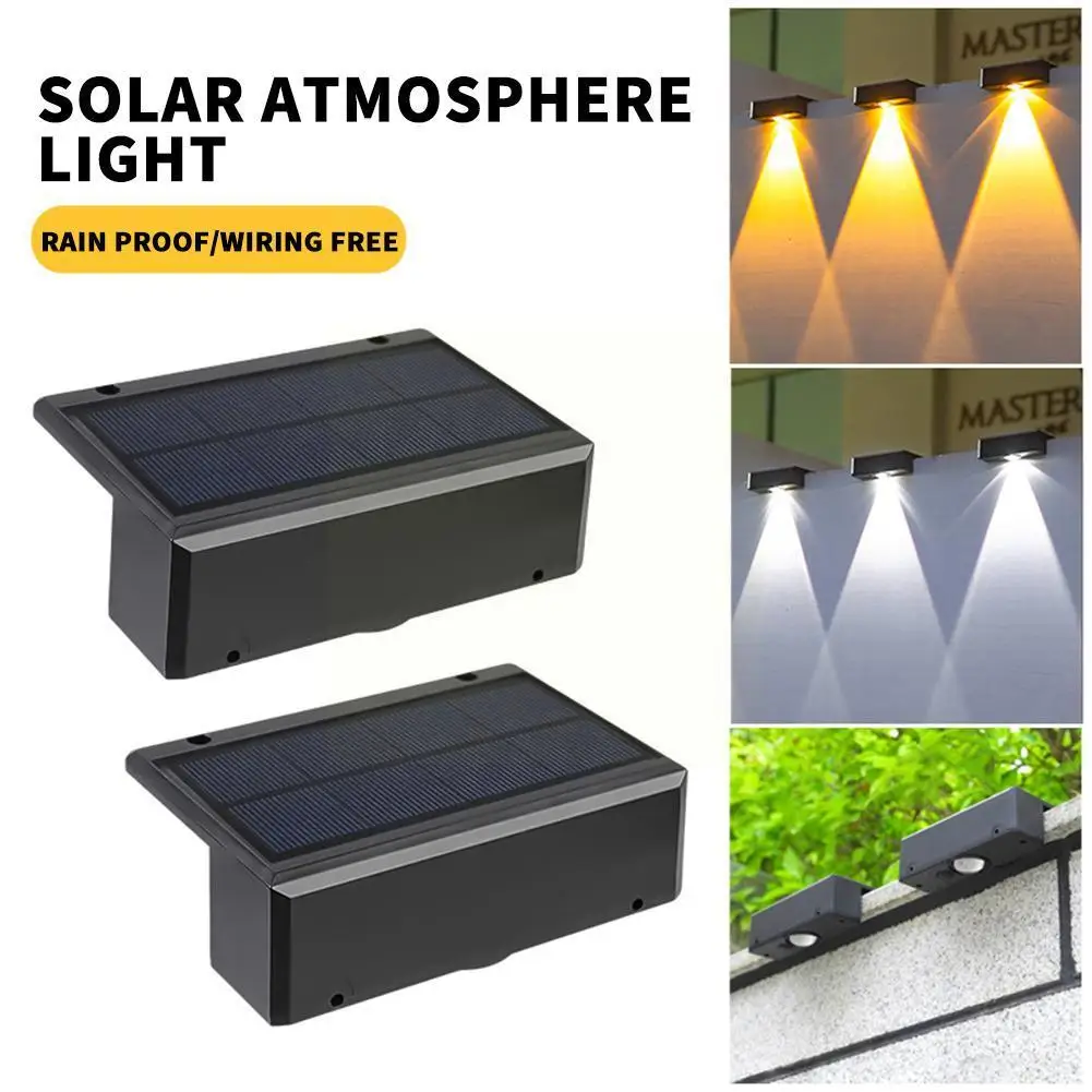

Super Bright Solar Wall Lamp Outdoor Garden Layout Lamp Decor Wall Balcony Atmosphere Stairs Courtyard Waterproof Porch Lig Y6W1