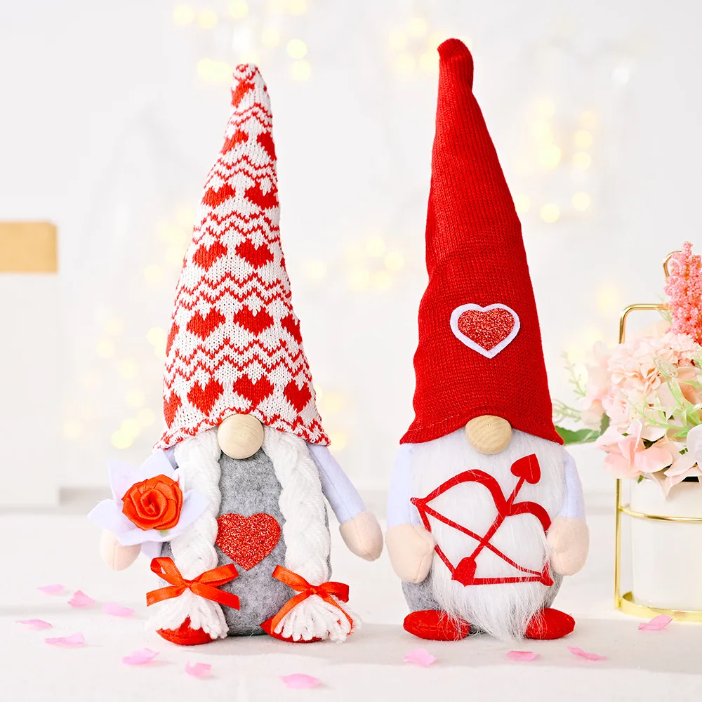 

Faceless Doll Valentine's Day Gnome Plush Doll DIY Wedding Ornaments Cute Gift Kids Toy Holiday Figurines Home Decoration