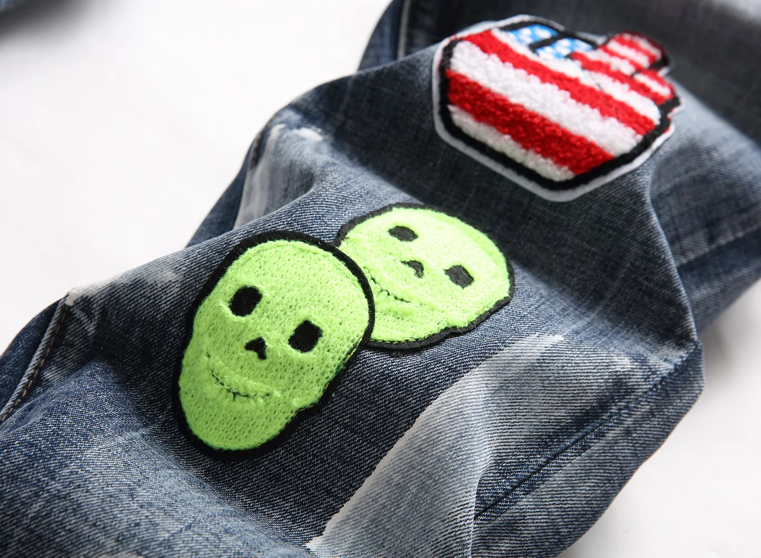 New Jeans Men's Letter Printing Vintage Men's Jeans Classic Blue Four Season Loose Straight Pants Fashion Casual Workwear Men