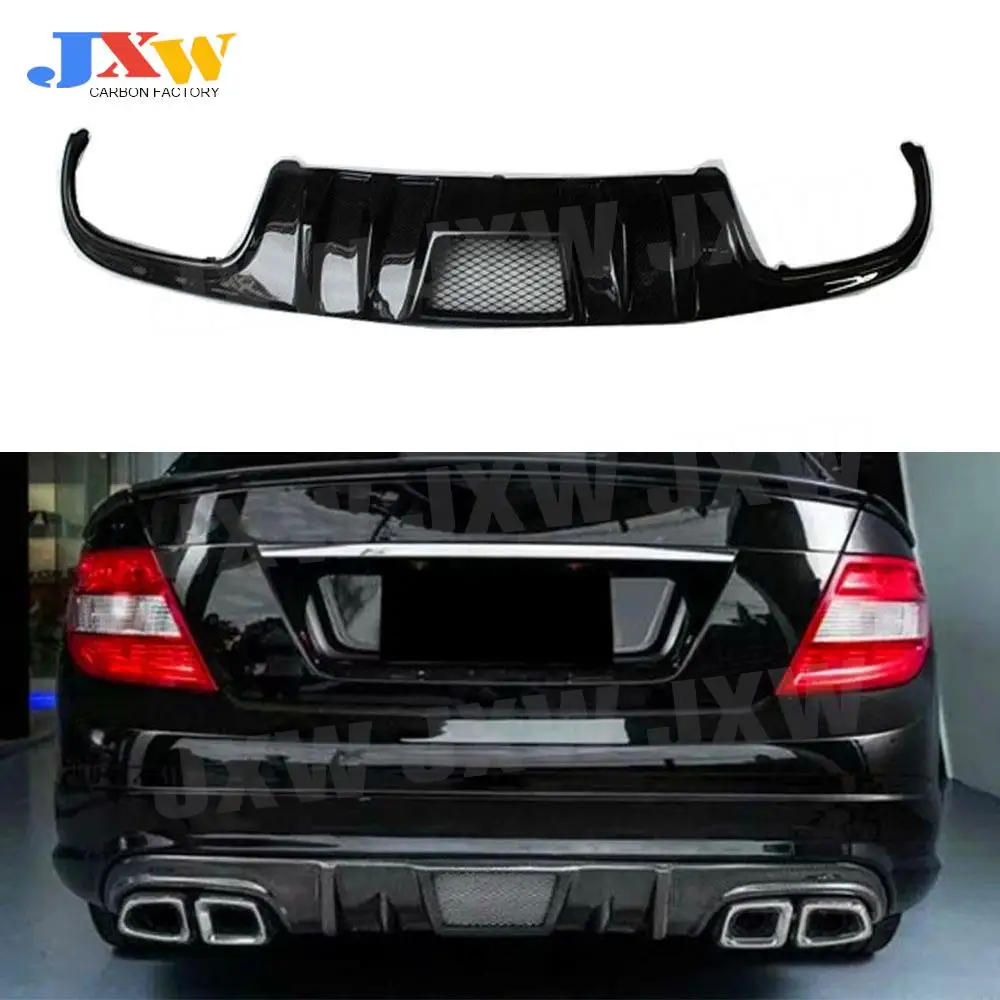 

Carbon Fiber Rear Bumper Diffuser Lip for Mercedes Benz C Class W204 C63 Sedan AMG 2008 - 2011 V Style Rear Lip Diffuser Spoiler