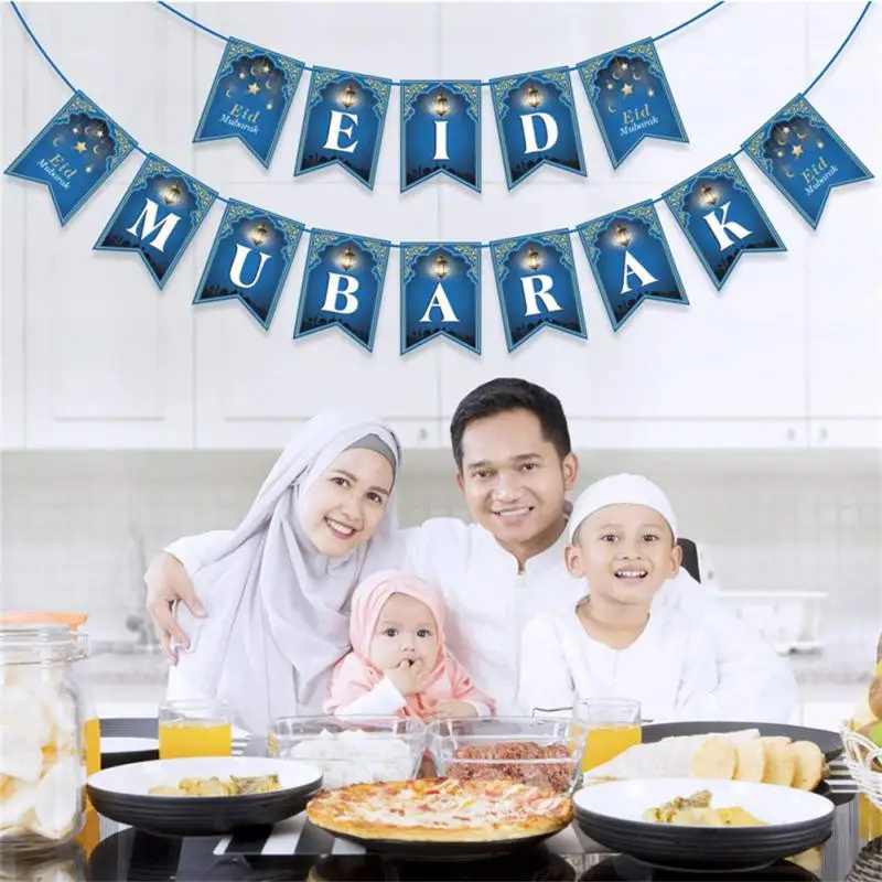 

Retro Party Decoration Eid Al-fitr Streamer Room Pendants Ramadan Ribbon Banner Party Supplies Ornament Moon Star Pattern