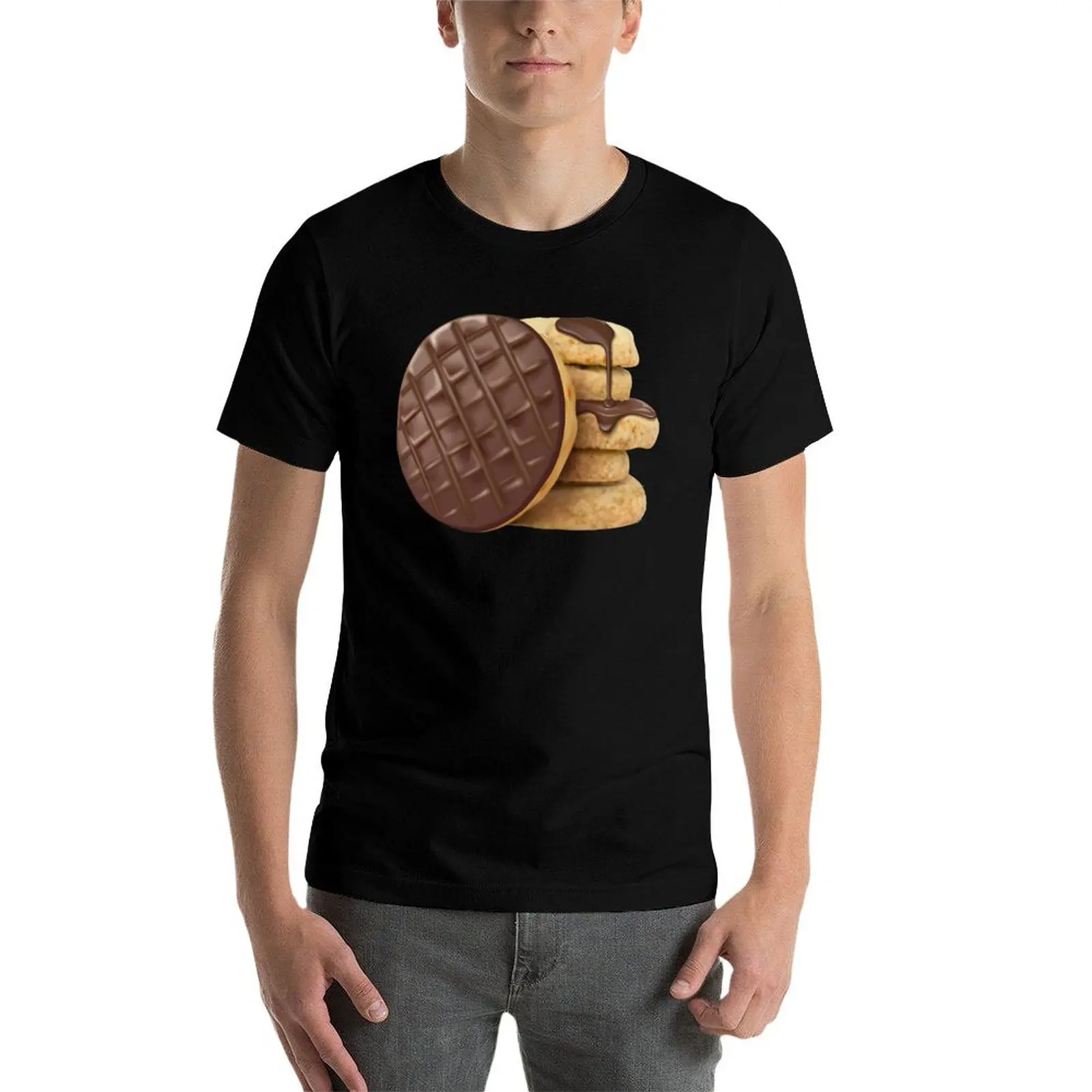 Фото Футболка с принтом Milk Chocolate Digestive Biscuits, мужские футболки, хлопковые футболки для мужчин, забавная мужская футболка с графическим рисунком, футболка из плотного хлопка №3