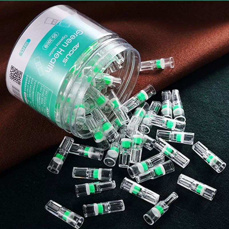 

Home Furnishing 100pcs/lot Disposable Green Health Cigarette Holder Tobacco Tar Filter Tips Filtration Abandoned Mouthpiece Smok
