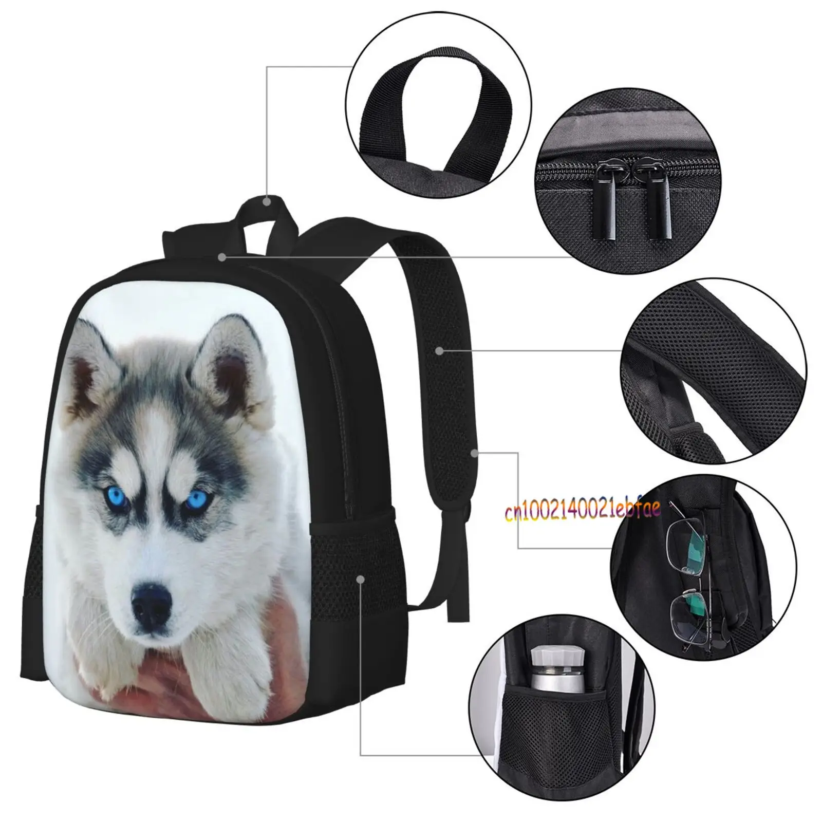 Cute Husky Dog School Backpacks Dog Printing for Elementary Students Casual Daypack Bookbags School Bag for Teenages Boys Girls