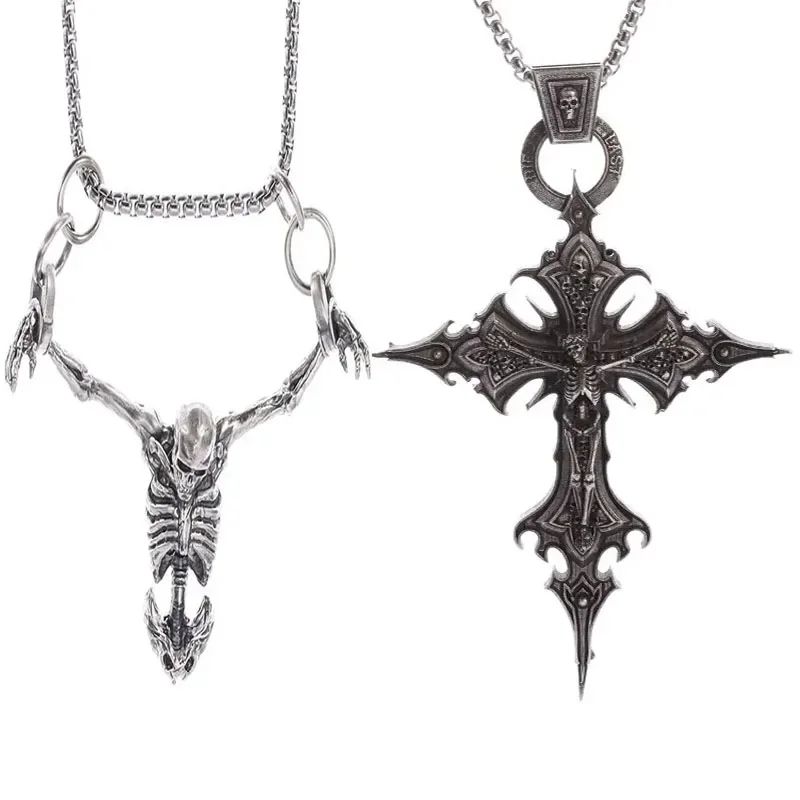 Dante Purgatory Cross Necklace Vintage Christian Passion Jesus Pendant Male and Female Catholic Amulet Jewelry Gift