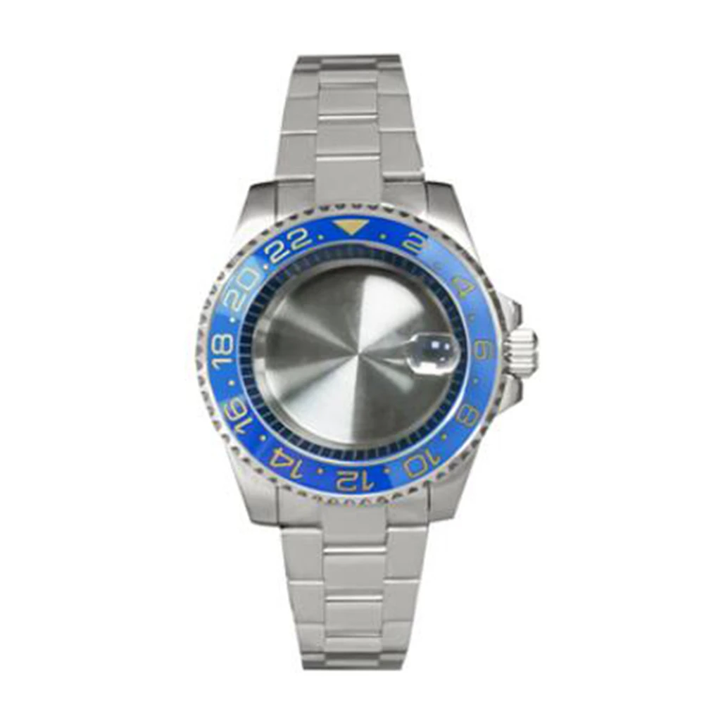 

For NH35/36 Movement 40mm Watch Case Strap Stainless Steel Sapphire Glass Case With Watch Band Modified Parts