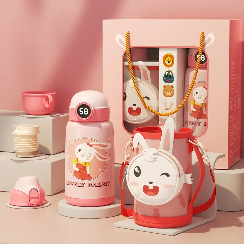 

Детская Антибактериальная Термокружка Из Нержавеющей Стали 316 с четырьмя крышками