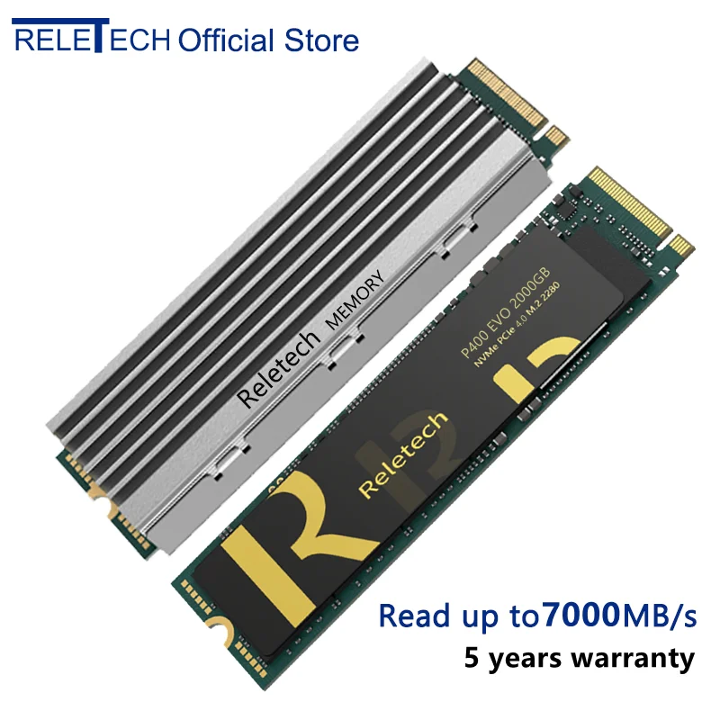 Reletech M.2 P400 EVO Solid State Drive NVMe PCIE 4.0 x4 1TB 2TB 2280 NAND Internal Hard Disk for Playstation 5 Laptop Desktop