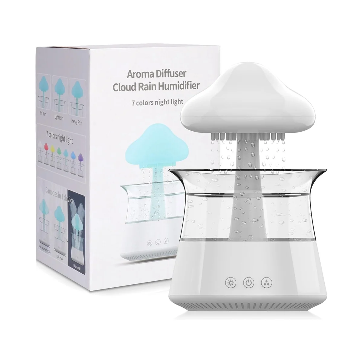 

Cloud Humidifier, Essential Oil Diffuser with 7 Colours LED Lights, Nano Mist Diffuser and Humidifier for Home Office