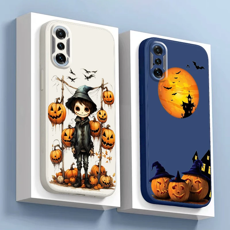 Halloween Pumpkin Skull For Xiaomi Redmi K70 K60 K60E K50 K50i K40 Gaming Ultra K40S K30 K30S K20 Pro Phone Case Funda Coque