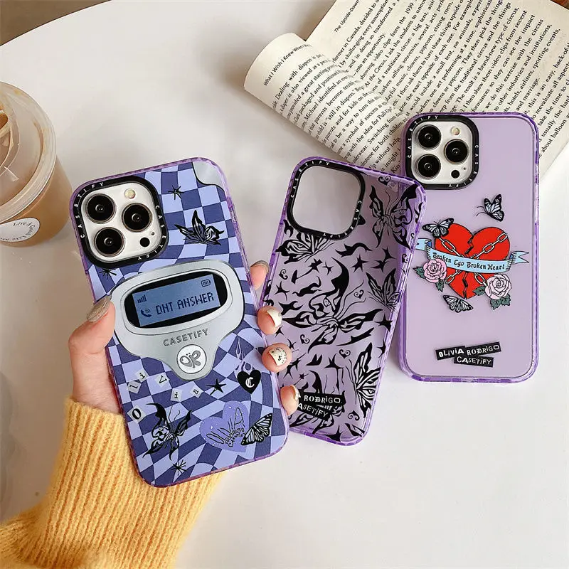 

Luxury Olivia Rodrigo Love lock telephone Phone Case for iPhone 7 8 Plus 12 11 13 Pro Max X XS XR ins Butterfly Silica gel Cover
