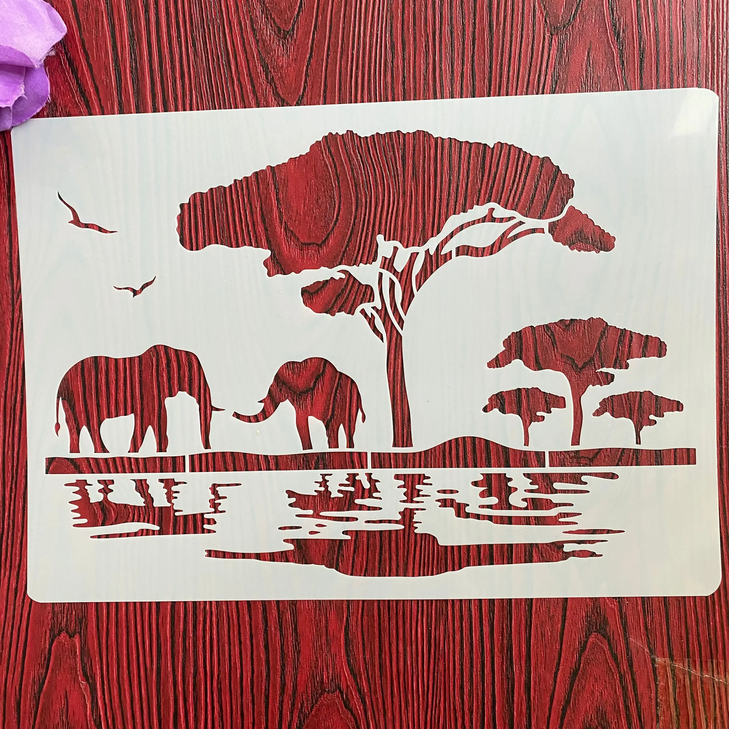 

A4 29 *21cm DIY Stencils wall Painting Scrapbook Coloring Embossing Album Decorative Paper Card Template wall African elephant