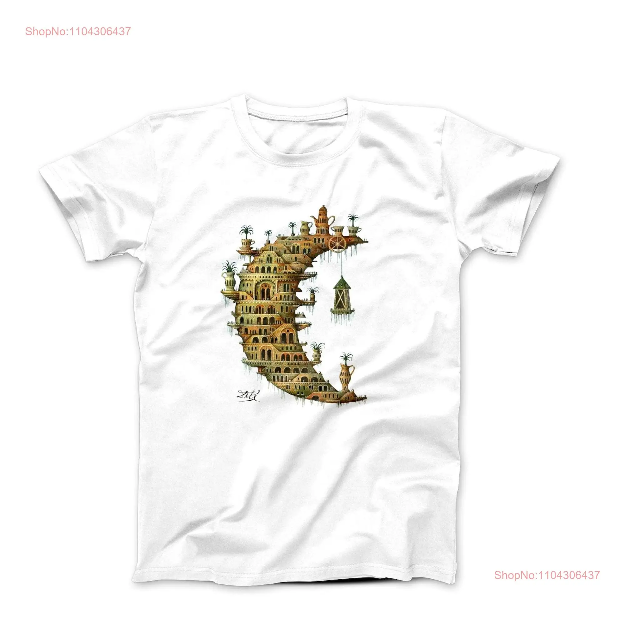 Футболка Salvador Dali Living On the Moon 1929 Artwork с длинными или короткими рукавами