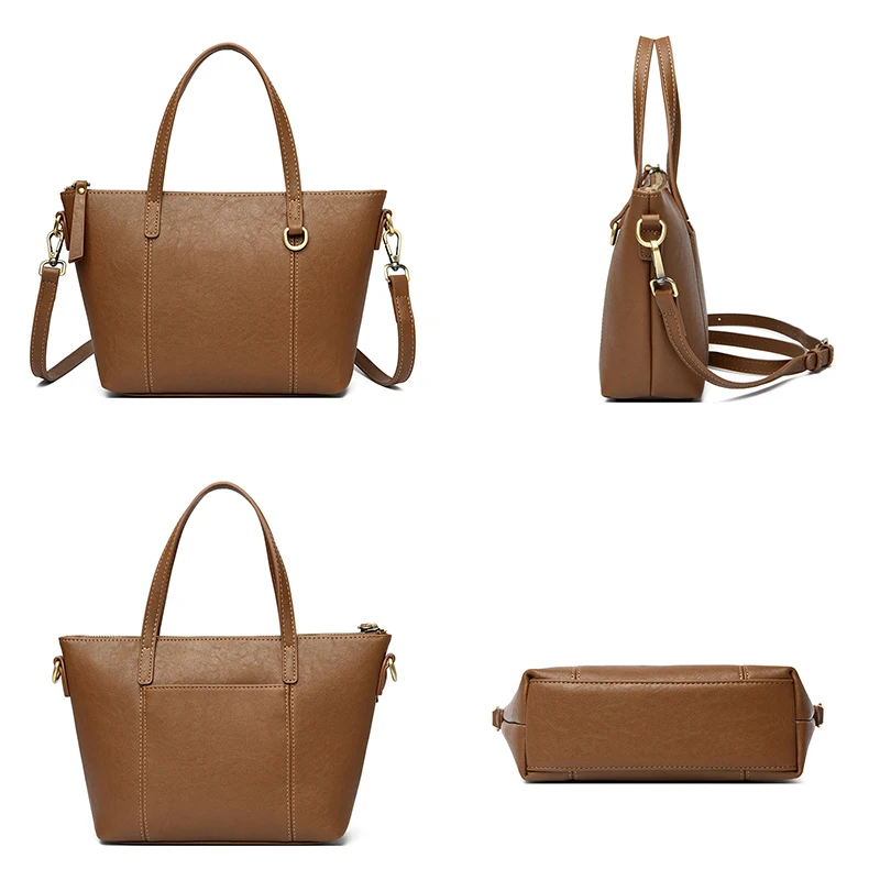 2024 однотонная простая Женская сумочка ретро модная женская сумка-тоут кошелек