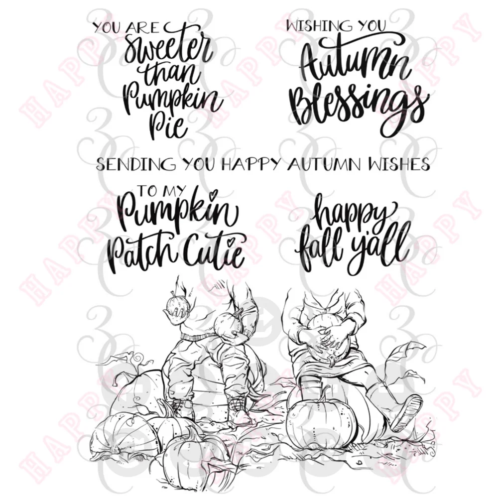 

Arrival New Clear Stamps Pumpkin Cutie For Scrapbook Diary Decoration Paper Craft Embossing Template DIY Greeting Card Handmade