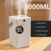 3l double nozzle air humidifier usb mist sprayer with lcd large capacity aroma essential oil diffuser home bedroom humidifier