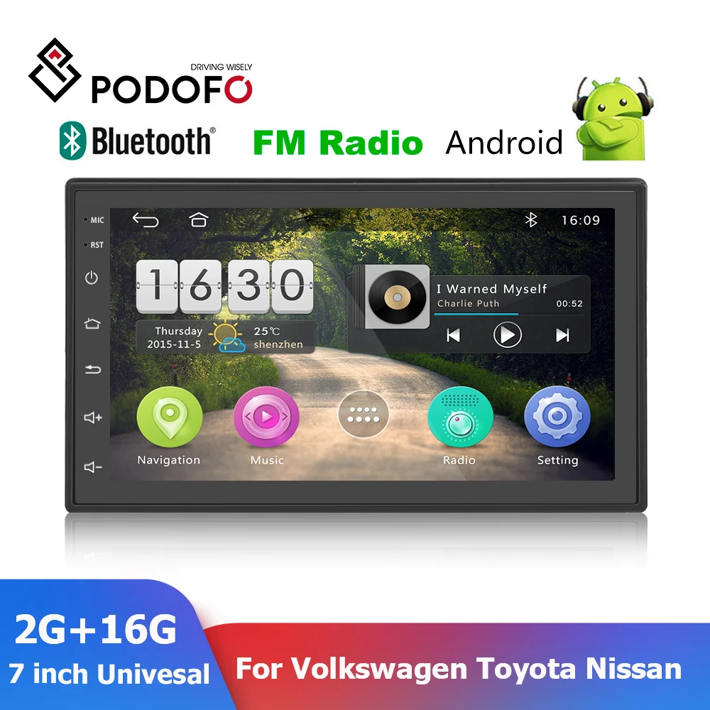 

Podofo Android 10 2 Din Car Radio Stereo 7 inch Universal Multimedia Video Player For Volkswagen Toyota Nissan KIA Ford GPS